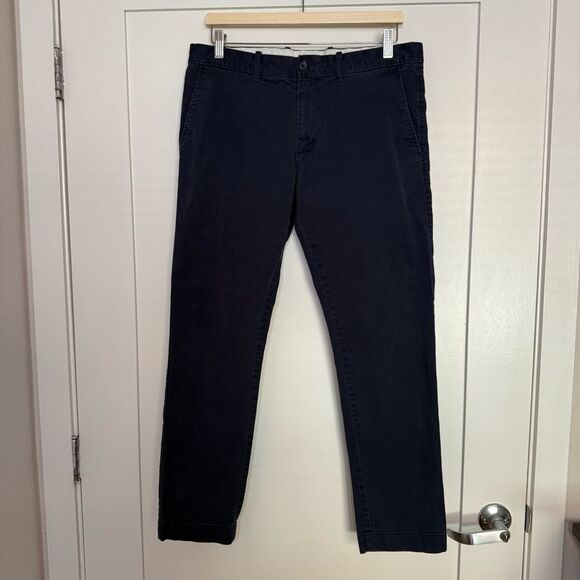 J Crew Flex Slim Fit Pants Mens Sz 33x30 Blue Chino Preppy Career Business - Picture 1 of 14